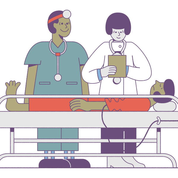 Illustration showing physician preparing for locum tenens out of residency