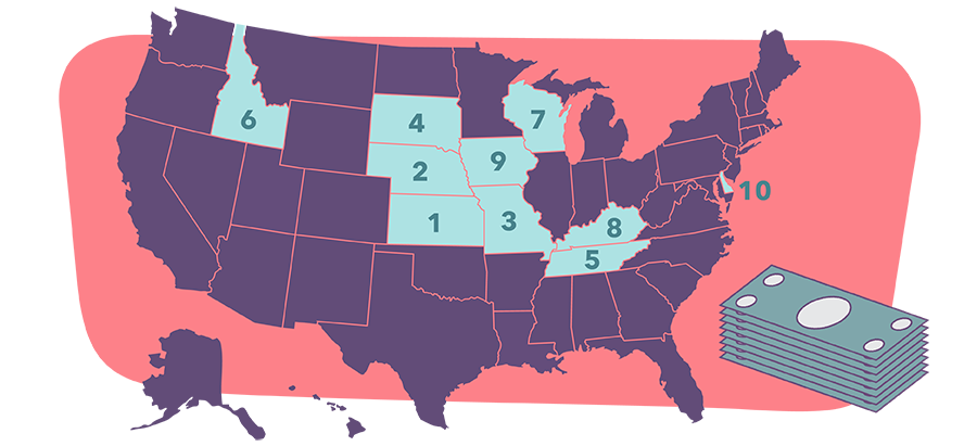 map of highest paying states for locum tenens physicians