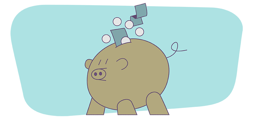 Illustration of piggy bank - freebies and discounts for physicians and advanced practice providers