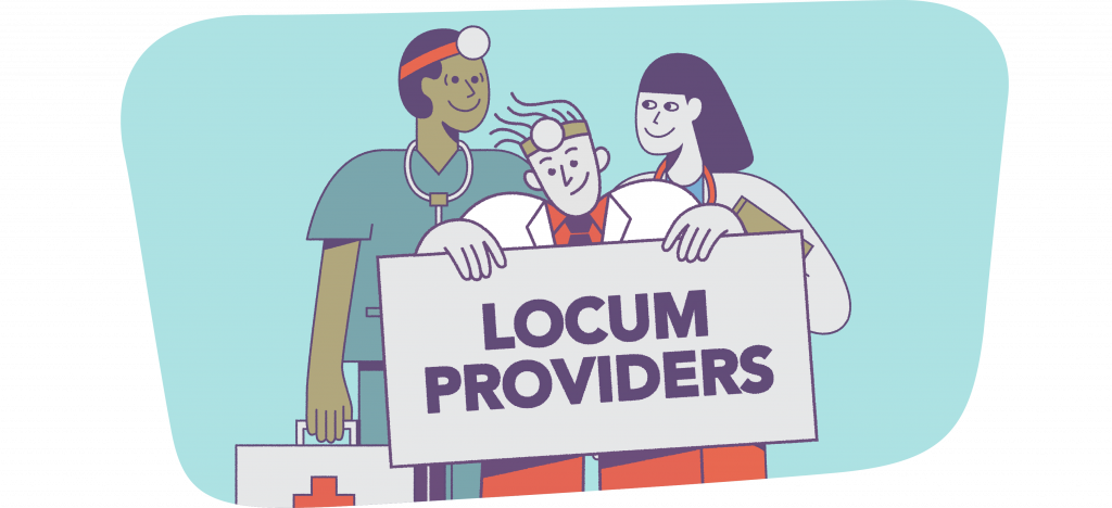illustration showing the different ways providers work locum tenens 