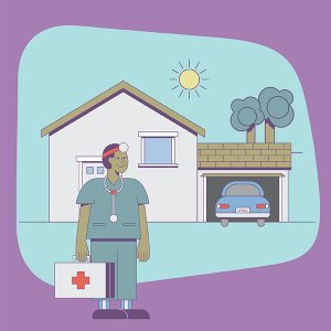 Illustration - Physician enjoying locum tenens housing