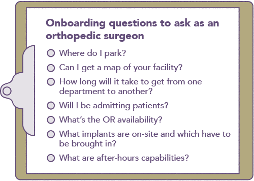 Illustration onboarding best practices orthopedic surgeon