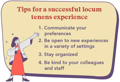 Illustration - tips for successful locum tenens experience