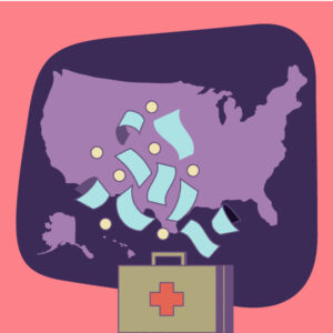 Illustration map highest-paying states for doctors 2023