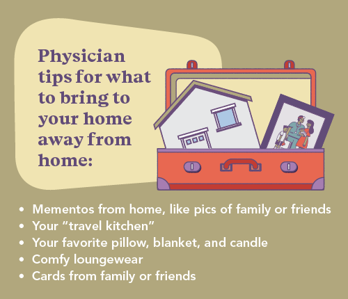 Infographic tips on what to bring to your locum tenens housing