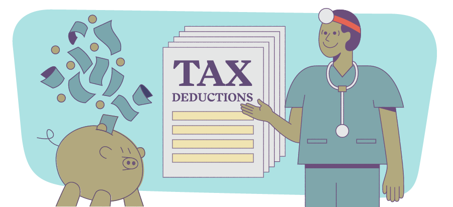 Illustration locum physician benefitting from tax deductions