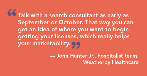 Pull quote Weatherby consultant on when to look into locums out of residency