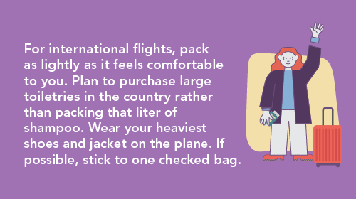Infographic on tips for packing for international assignments