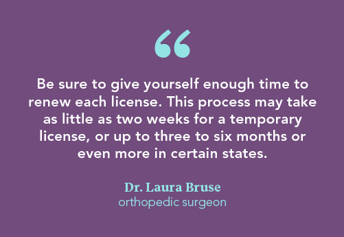 quote from Dr Bruse about locum tenens licensing