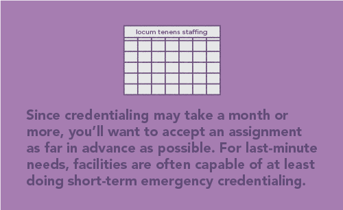 Quote about importance of accepting assignment in advance since credentialing takes time