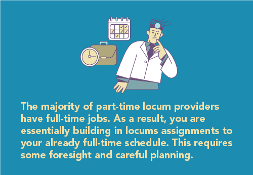 Quote about how locums requires forethought and planning
