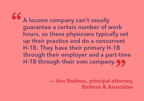 quote from accountant on overview of how foreign-born physicians can work locums