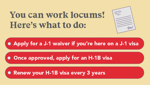 Infographic about how foreign-born physicians can work locums